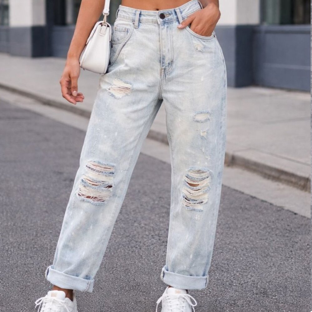 Sass and Bide Jeans 32 High Waisted Light Distressed $320 Love Thy Brother NEW